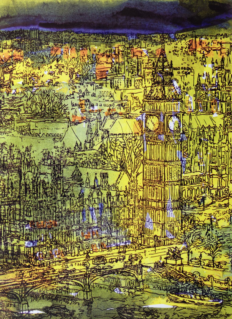 Westminster (wc és vegyes technika papíron) alkotó: Brenda Brin Booker