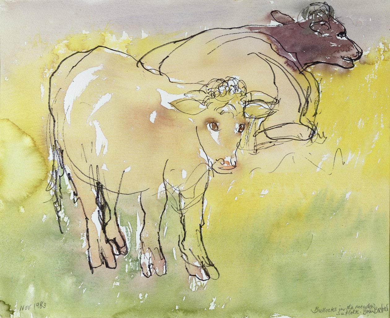Fiatal bikák a réten, 1983 (toll és tinta WC-vel papíron) alkotó: Brenda Brin Booker