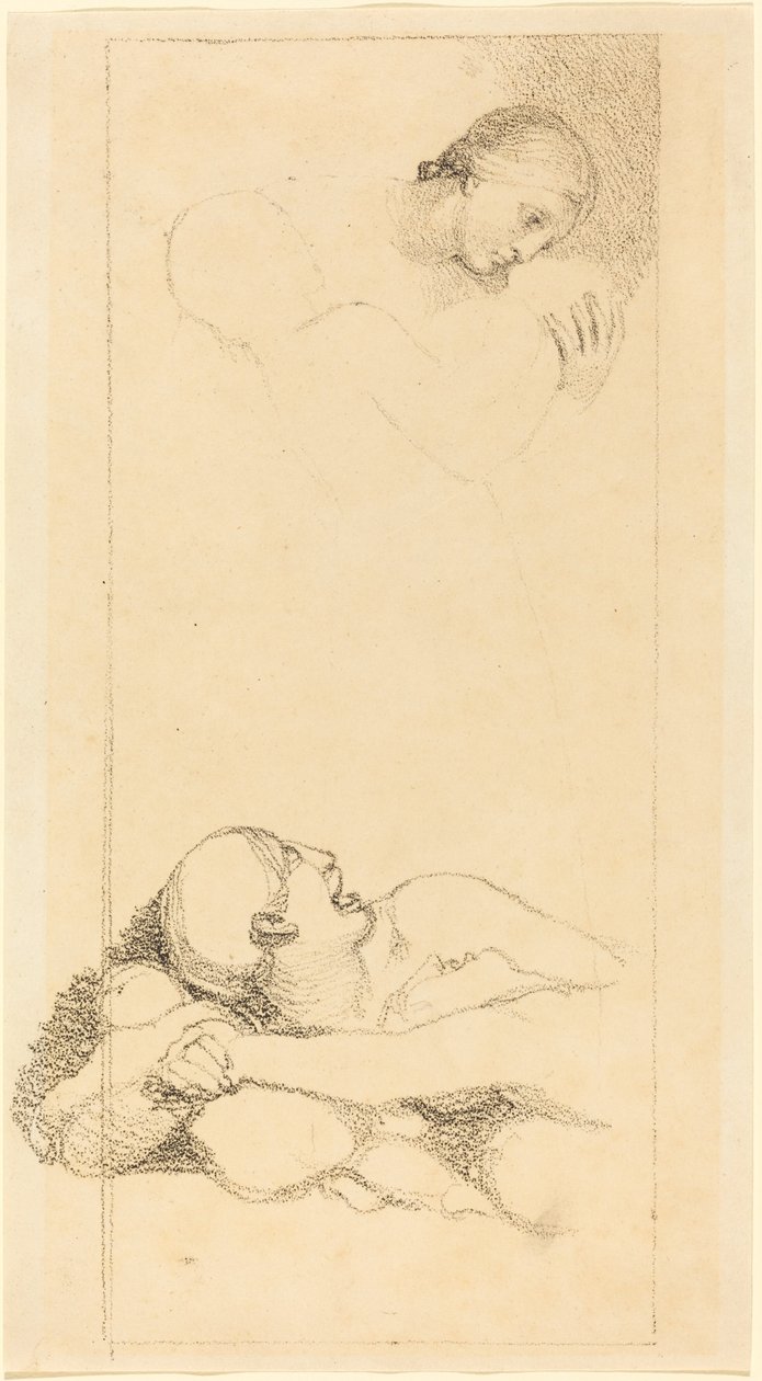 Megijedt férfi felnéz; Nő és Gyermekek alkotó: British 18th Century after John Flaxman