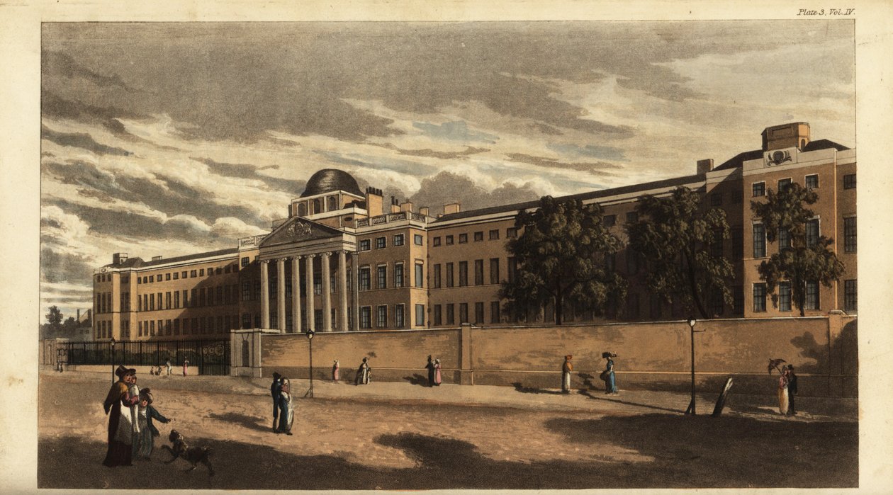 Bethlem pszichiátriai kórház vagy Bedlam 1816-ban alkotó: British School