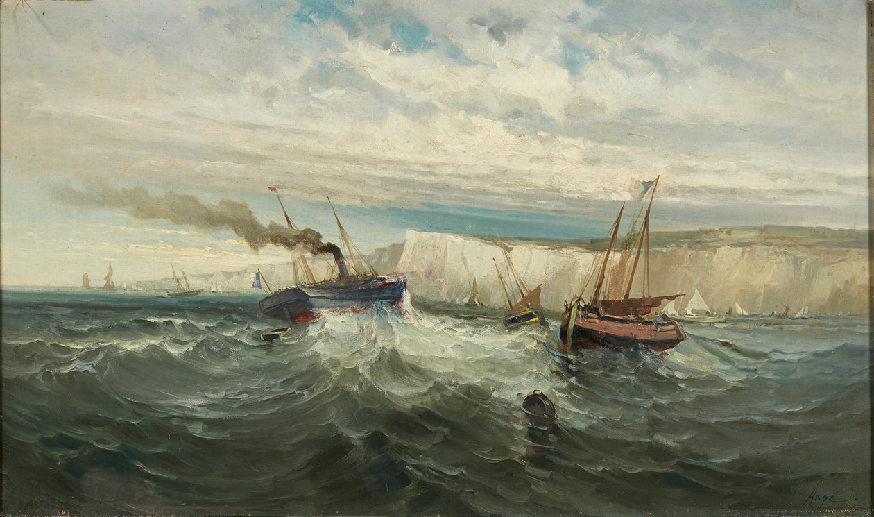 Hullámtörések Dover fehér szikláinál (olaj, vászon) alkotó: British School