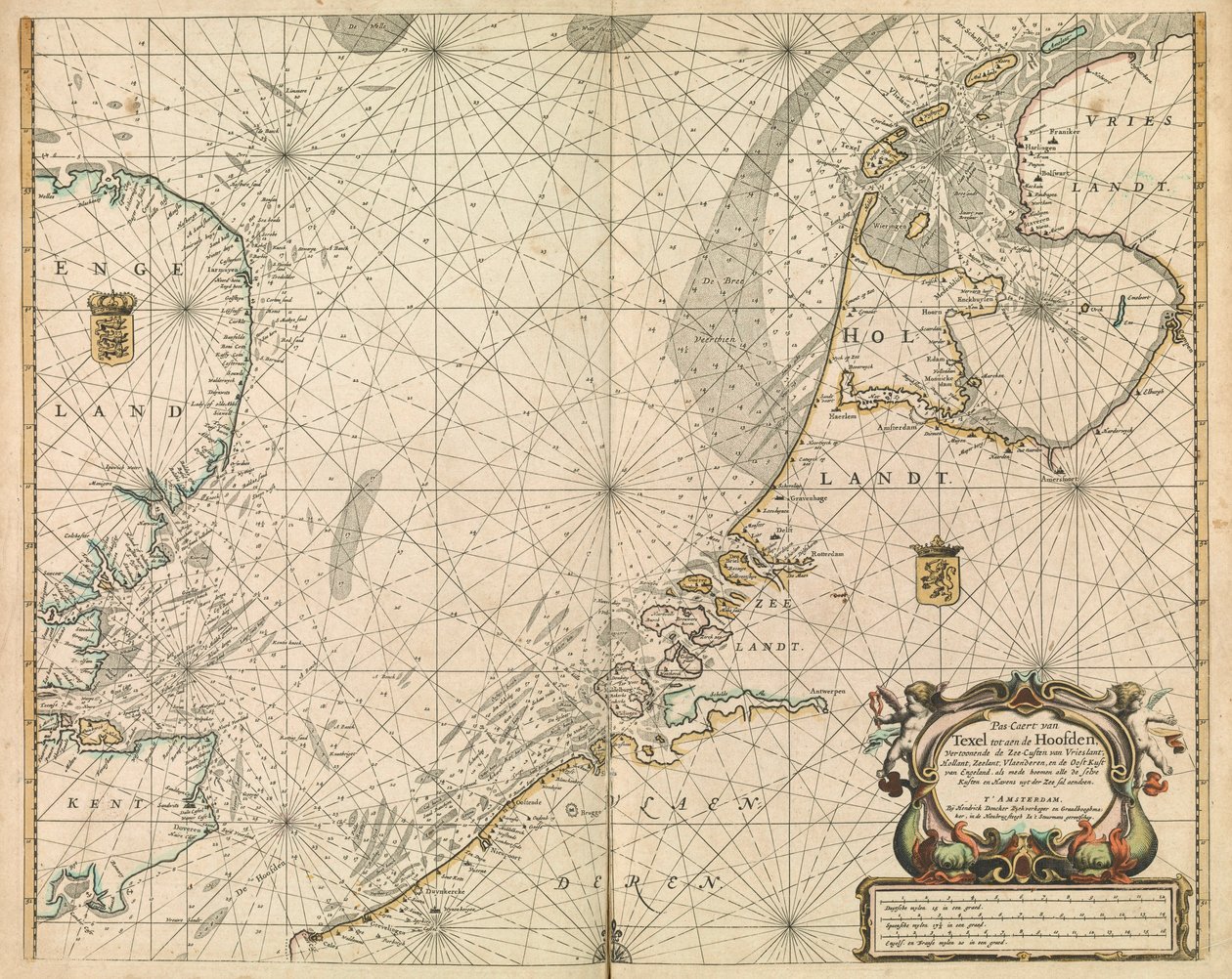 Az Északi-tenger és a holland partok térképe alkotó: British School