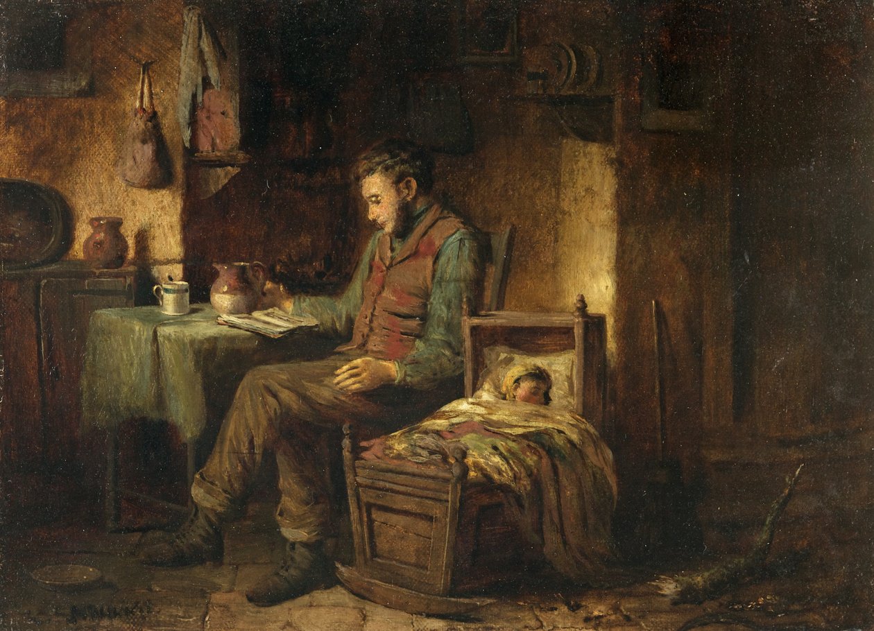 Házi jelenet, 1850 körül (olaj, vászon) alkotó: British School