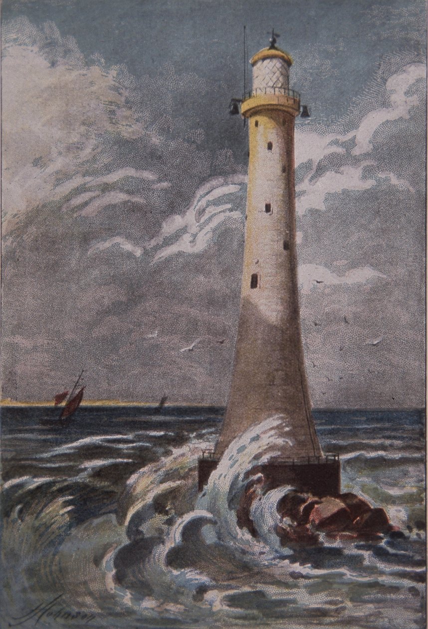 Eddystone világítótorony, Plymouth mellett, 19. század vége (színes litó) alkotó: British School