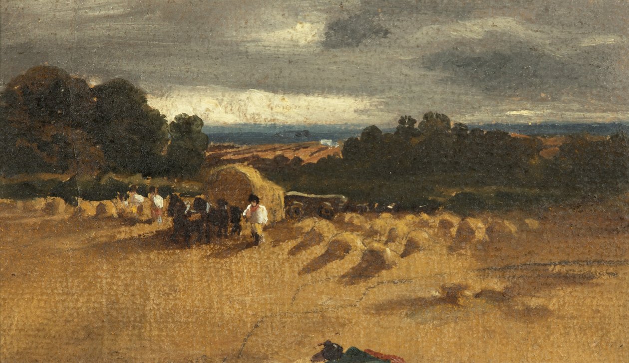 Betakarítási jelenet (olaj, papír) alkotó: British School