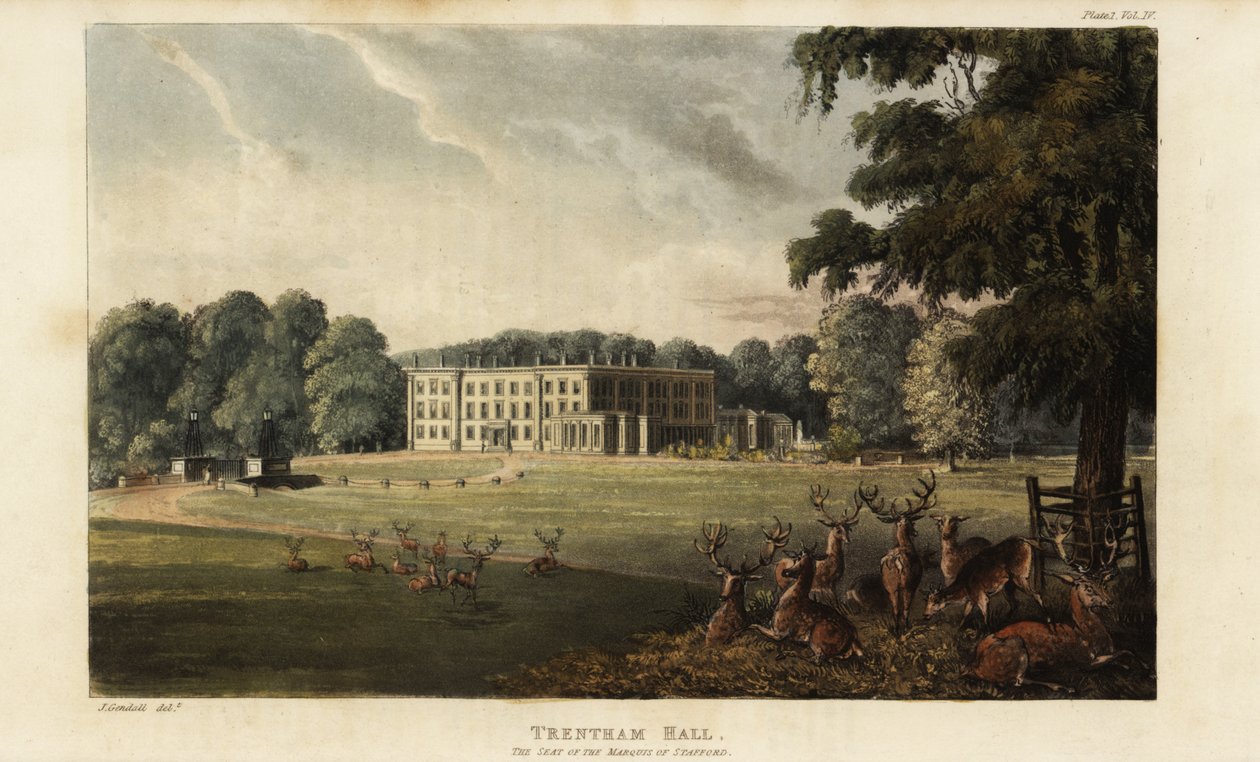 Szarvascsorda a Trentham Hall előtt alkotó: British School