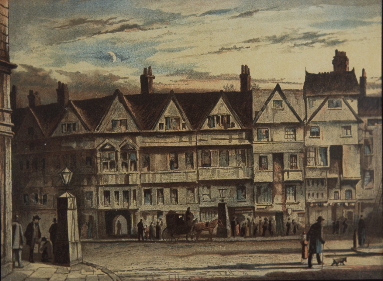 Holborn Bars, megvásárolta és felújította a Prudential Assurance Co, 1884 körül (színes litho) alkotó: British School