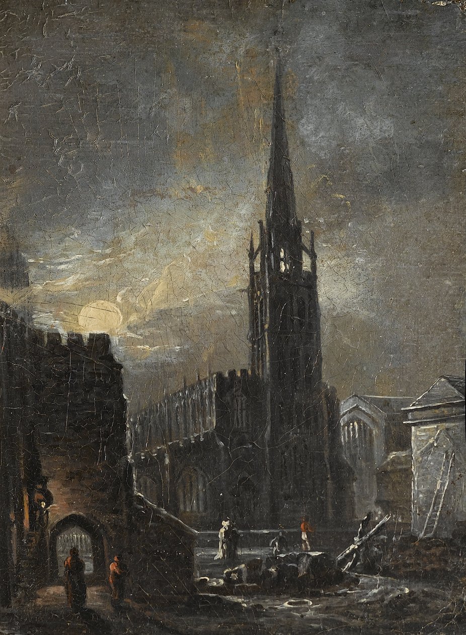 Szentháromság és Szent Mihály éjjel, 1826 körül (olaj a fedélzeten) alkotó: British School