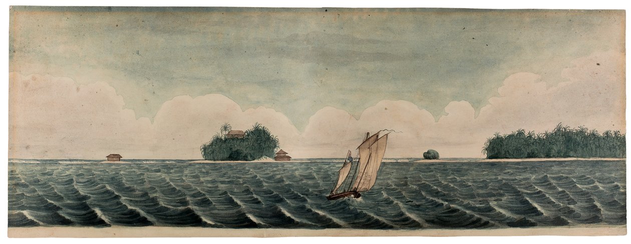 Hare úr rezidenciája a Kókusz- vagy Keelings-szigeteken, 1830 körül (akvarell papíron) alkotó: British School