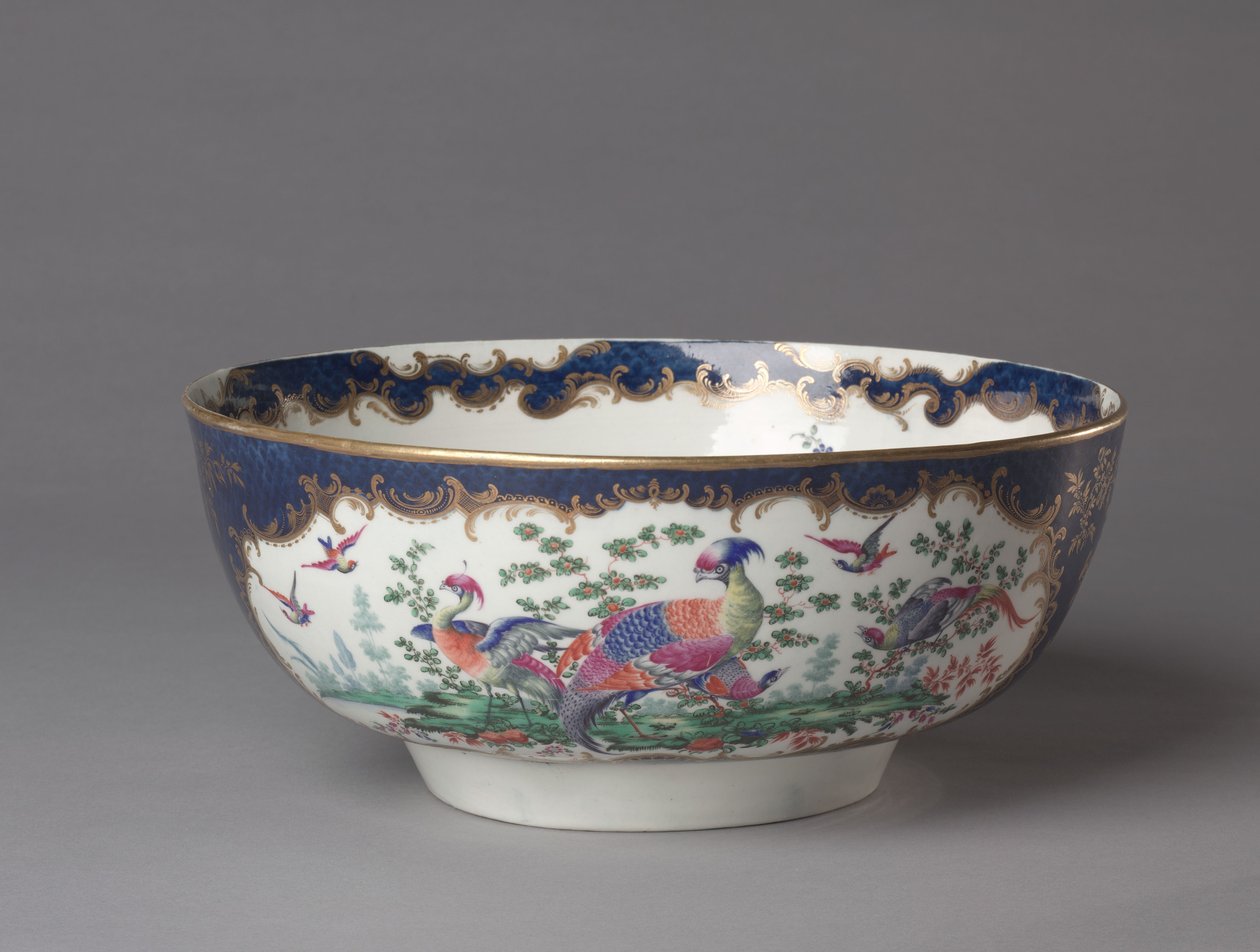 Punch Bowl, Worcester Porcelángyár, 1770 körül alkotó: British School