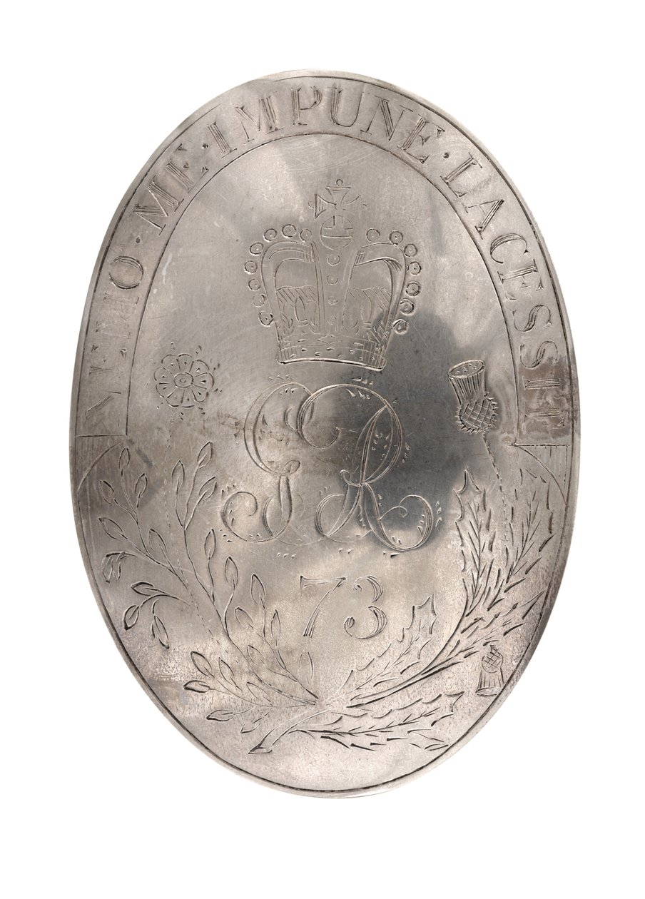 Vállövlemez, 73. (Felföld) Lábezred, 1788 körül (vállöv lemez) alkotó: British School