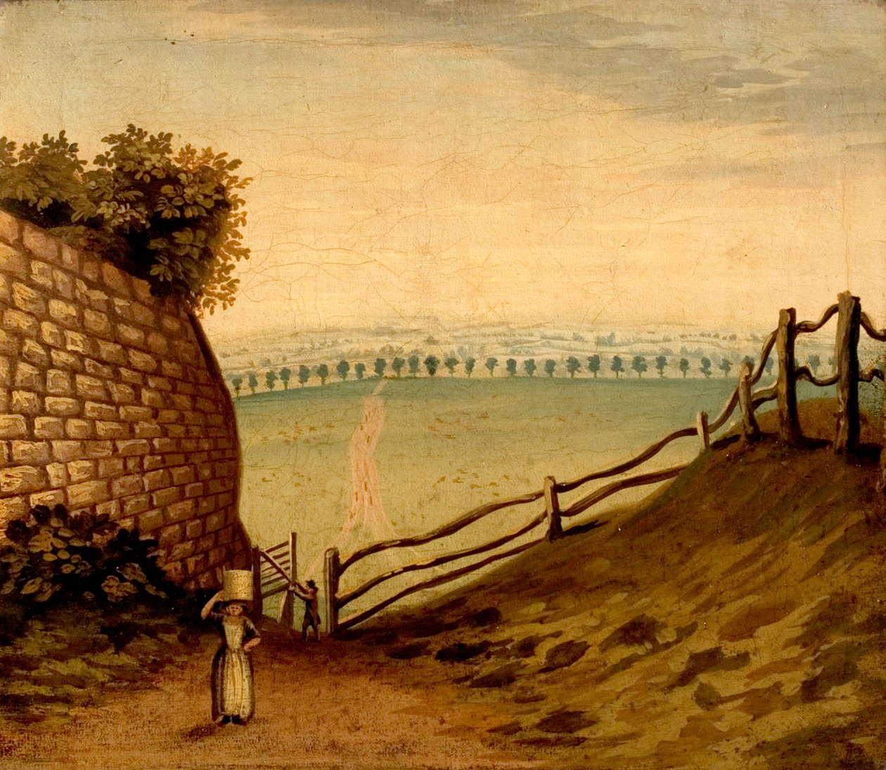Kilátás a Lentonba vezető gyalogútra a Nottingham Parkon át, 1795 körül alkotó: British School