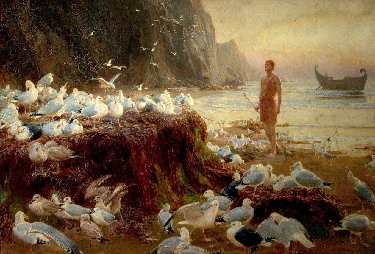 Egy régi világ vándora, 1887 alkotó: Briton Riviere