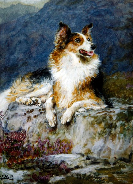 Collie a tájban alkotó: Briton Riviere