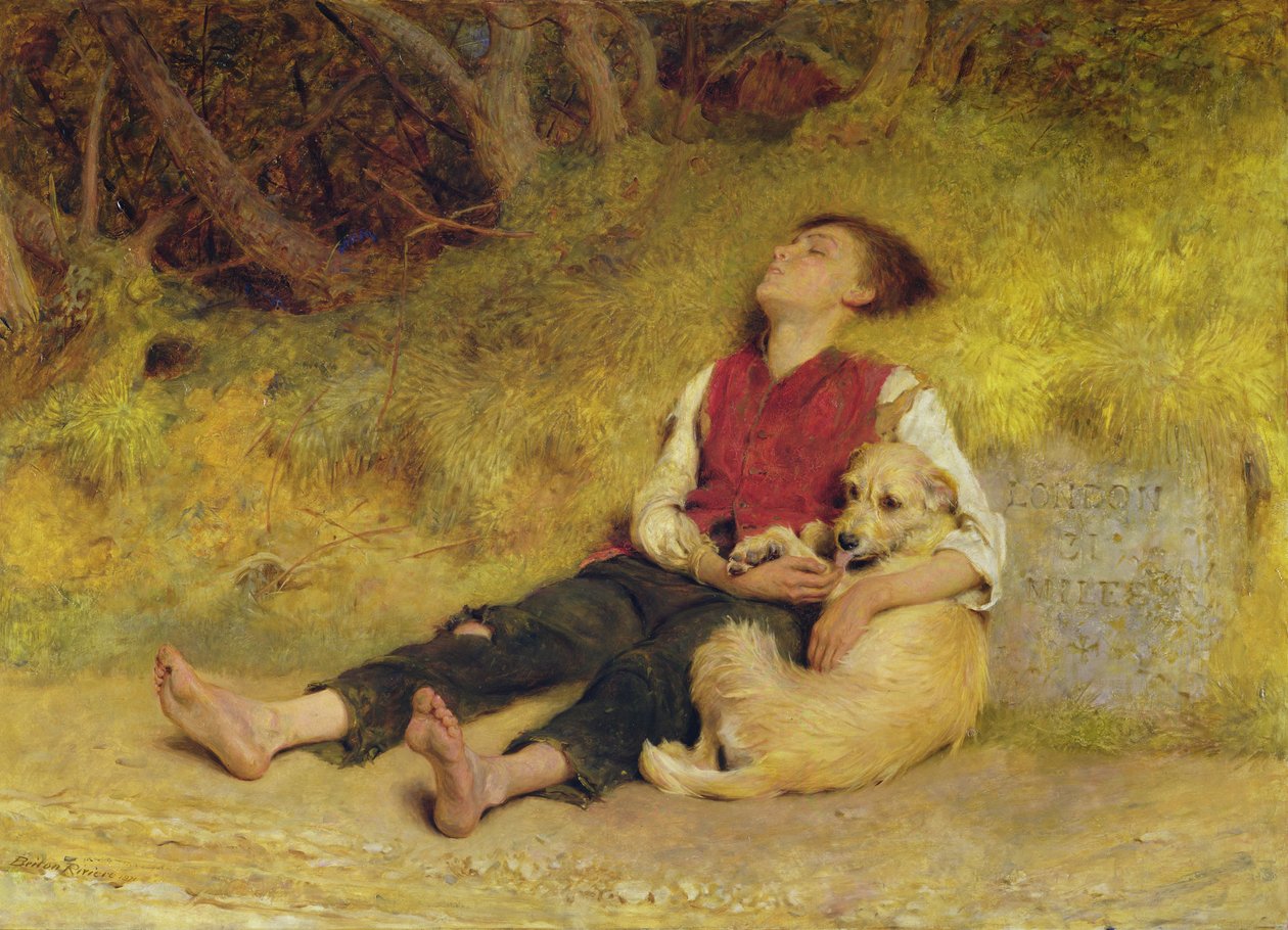 Egyetlen barátja (olaj, vászon) alkotó: Briton Riviere