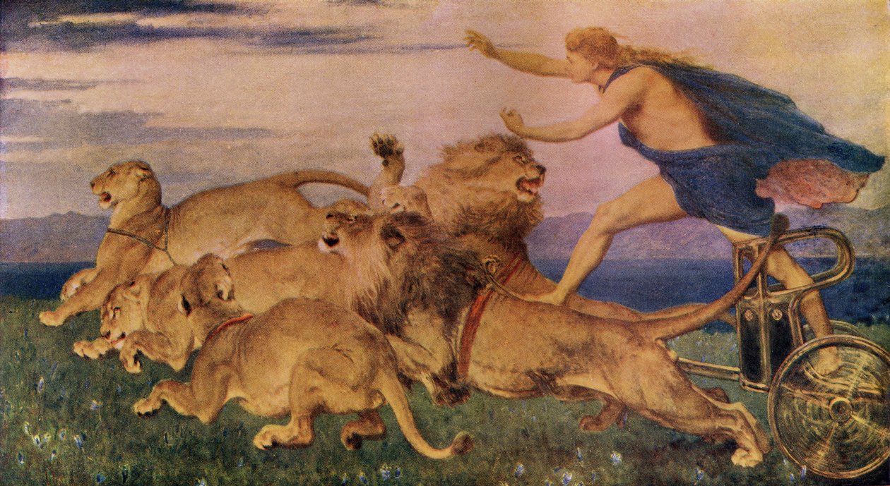 Phoebus Apollo, A. R. Hope Moncrieff „Klasszikus mítosz és legenda” című illusztrációja, 1910 körül megjelent alkotó: Briton Riviere