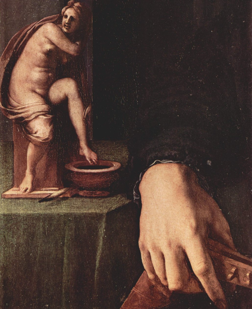 Portré egy fiatalember lant, részletek alkotó: Agnolo Bronzino
