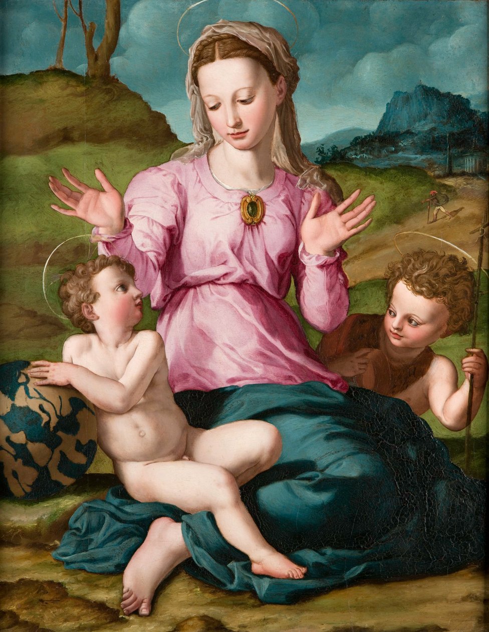 Madonna és gyermeke Keresztelő Szent Jánossal alkotó: Bronzino