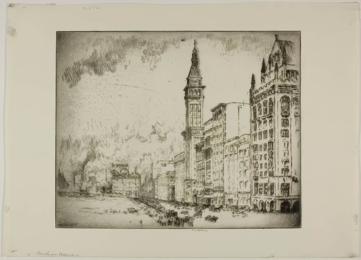 Chicago – Michigan Avenue alkotó: Bror Julius Olsson Nordfeldt