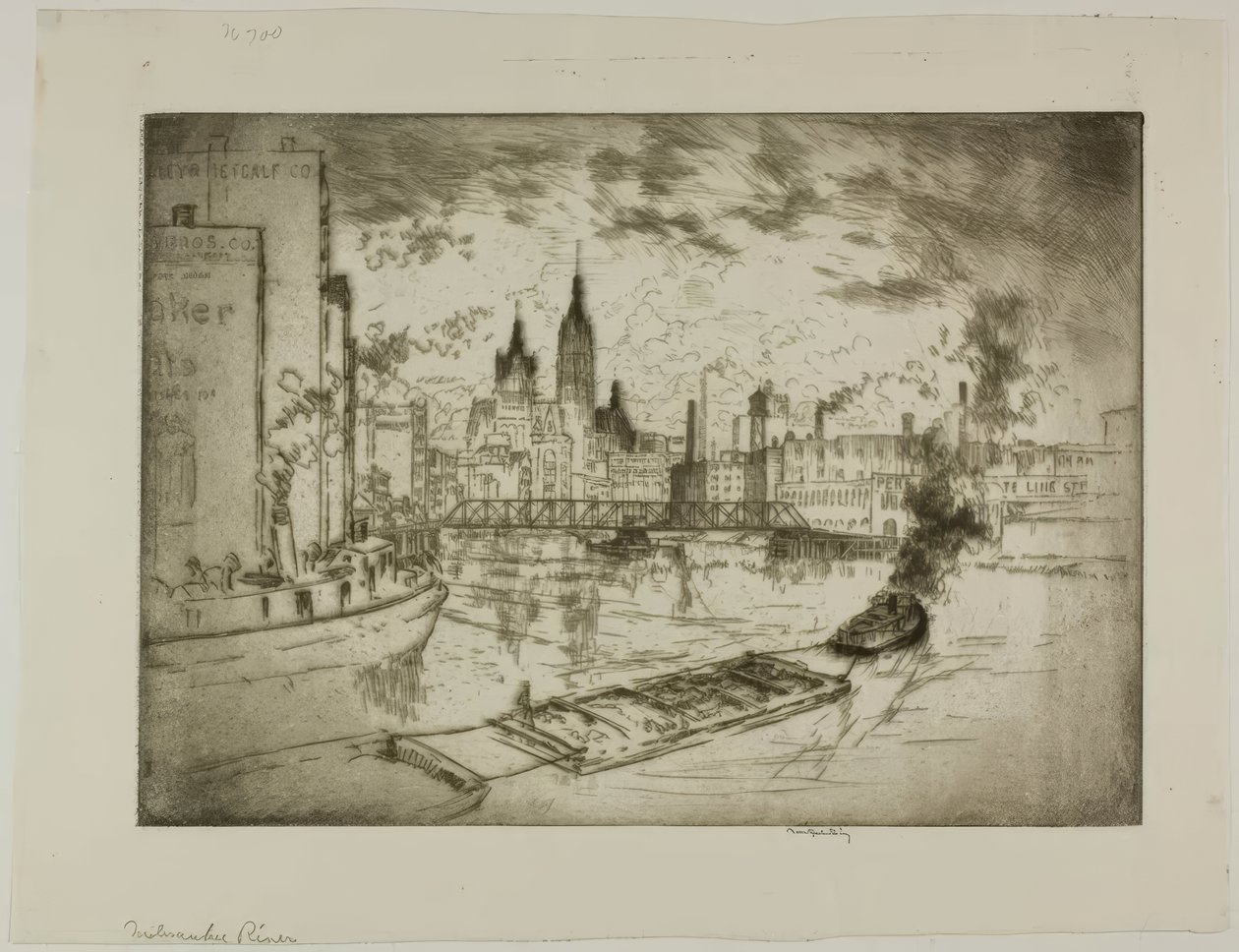 A Milwaukee folyó alkotó: Bror Julius Olsson Nordfeldt