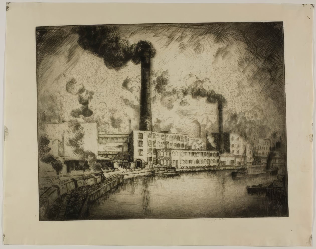 Cím nélkül (South Deering – bal part) alkotó: Bror Julius Olsson Nordfeldt