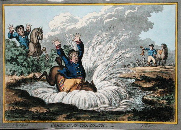 Coming in the Death, metszett: James Gillray (1757-1815), Hannah Humphrey adta ki 1800-ban (kézzel színezett rézkarc) alkotó: Brownlow (after) North