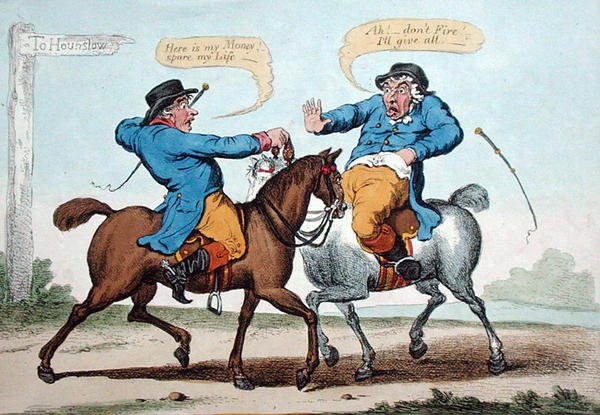 Minden szélhámos egy gyáva, Hannah Humphrey adta ki 1801-ben (kézzel színezett rézkarc) alkotó: Brownlow (after) North