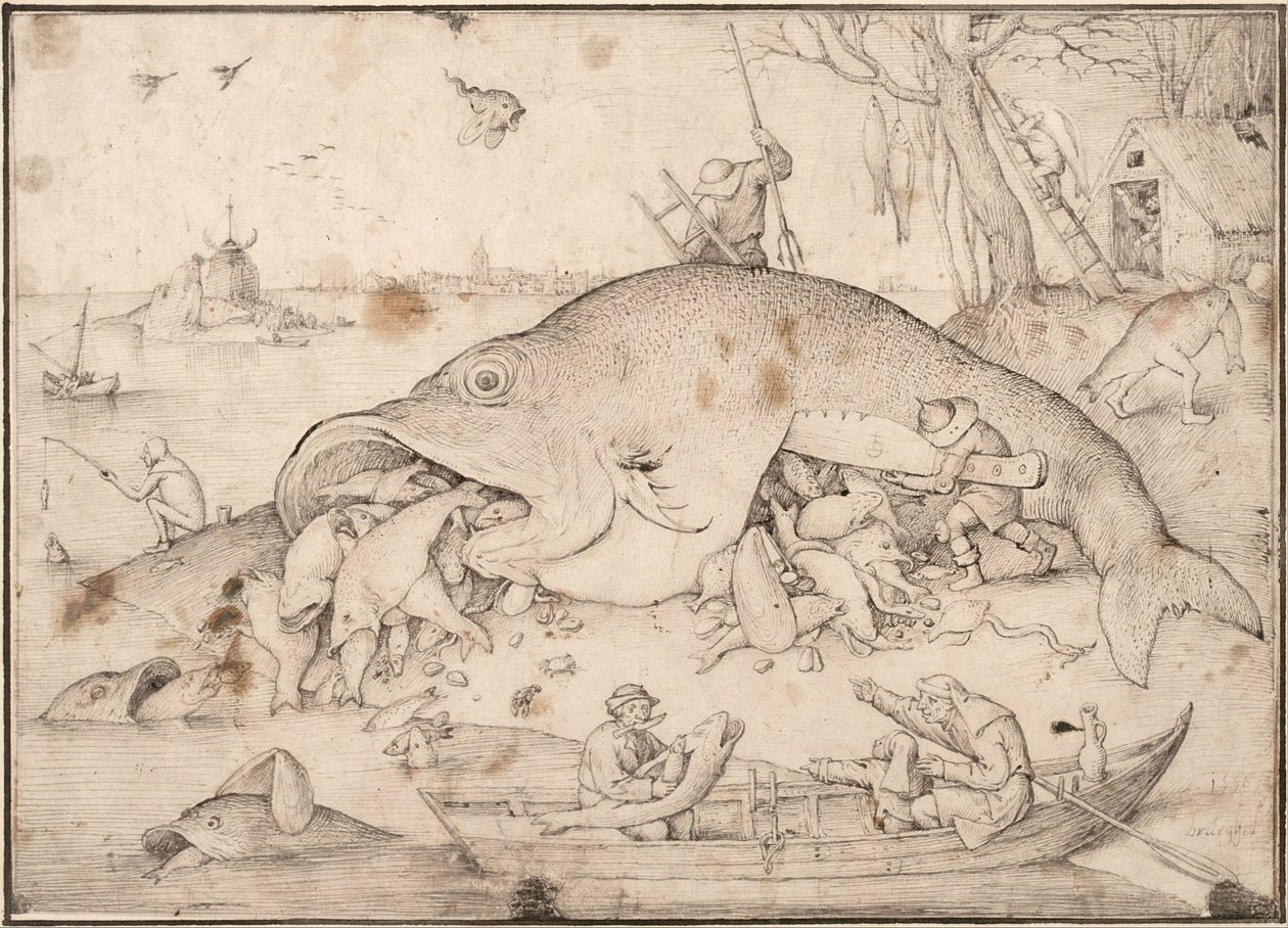 A nagy halak kis halat esznek, 1556 alkotó: Bruegel