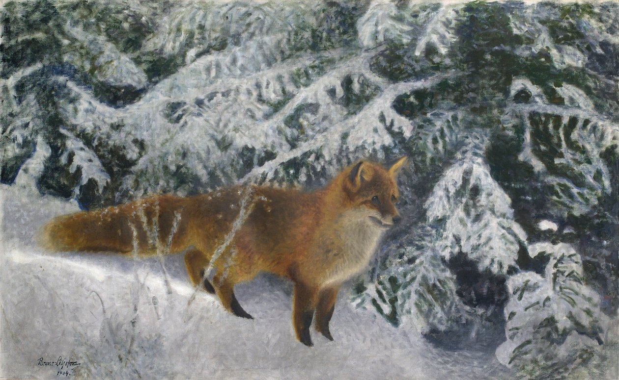 Róka télen alkotó: Bruno Andreas Liljefors