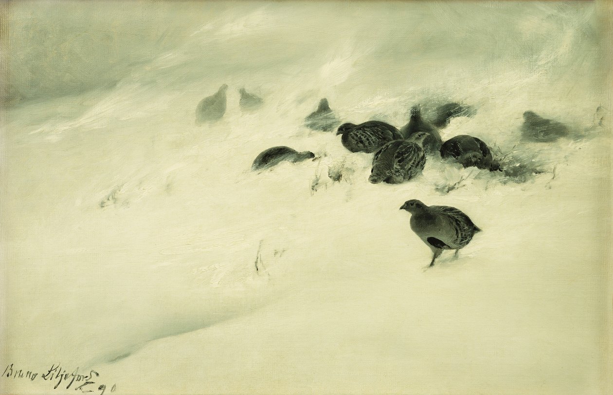 Grouse a hóviharban alkotó: Bruno Andreas Liljefors