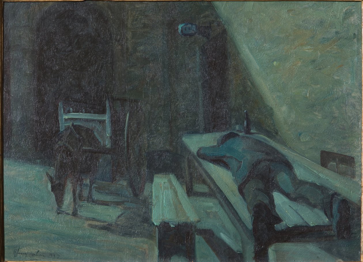 The Drunk (olaj rétegelt lemezre) alkotó: Bruno Semprebon