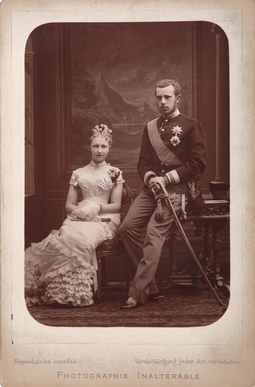 Rudolf koronaherceg Stephanie belga hercegnővel az eljegyzésük alkalmából..., 1880. alkotó: Brussels . Photo studio Geruzet Frères