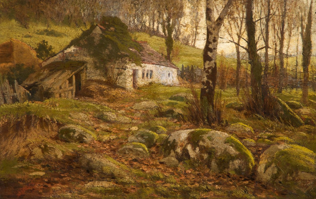 Egy walesi kunyhó, 1884 alkotó: Buckley Ousey