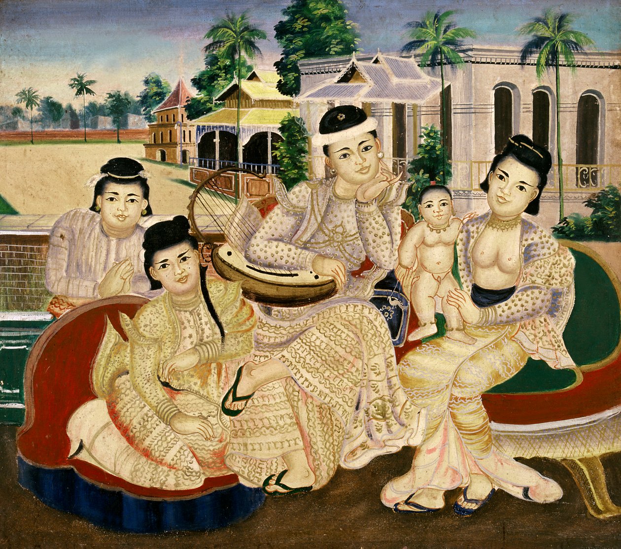 Családi portré alkotó: Burmese School