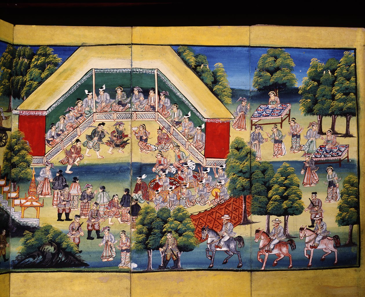 Érdemkészítési jelenet, oldal kéziratból alkotó: Burmese School