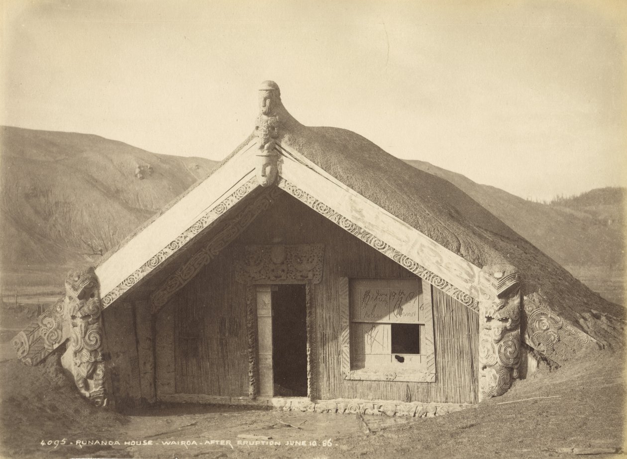 Runanga House - Wairoa - Kitörés után 1886. jún. 10.86, július (albumnyomat) alkotó: Burton Brothers Studio