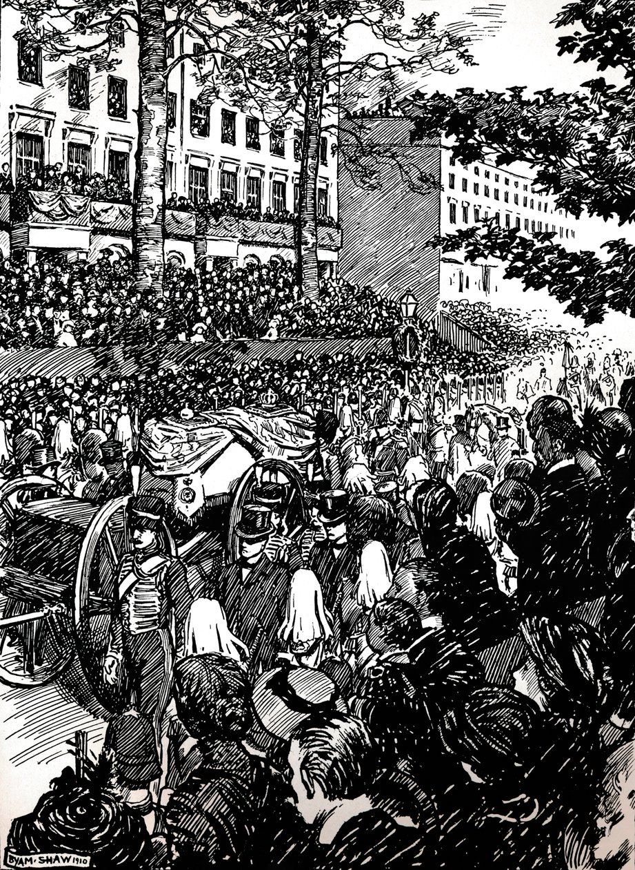 VII. Edward király utolsó útja Londonban: a temetkezési csapat Piccadilly-ben, 1910 1911 alkotó: Byam Shaw