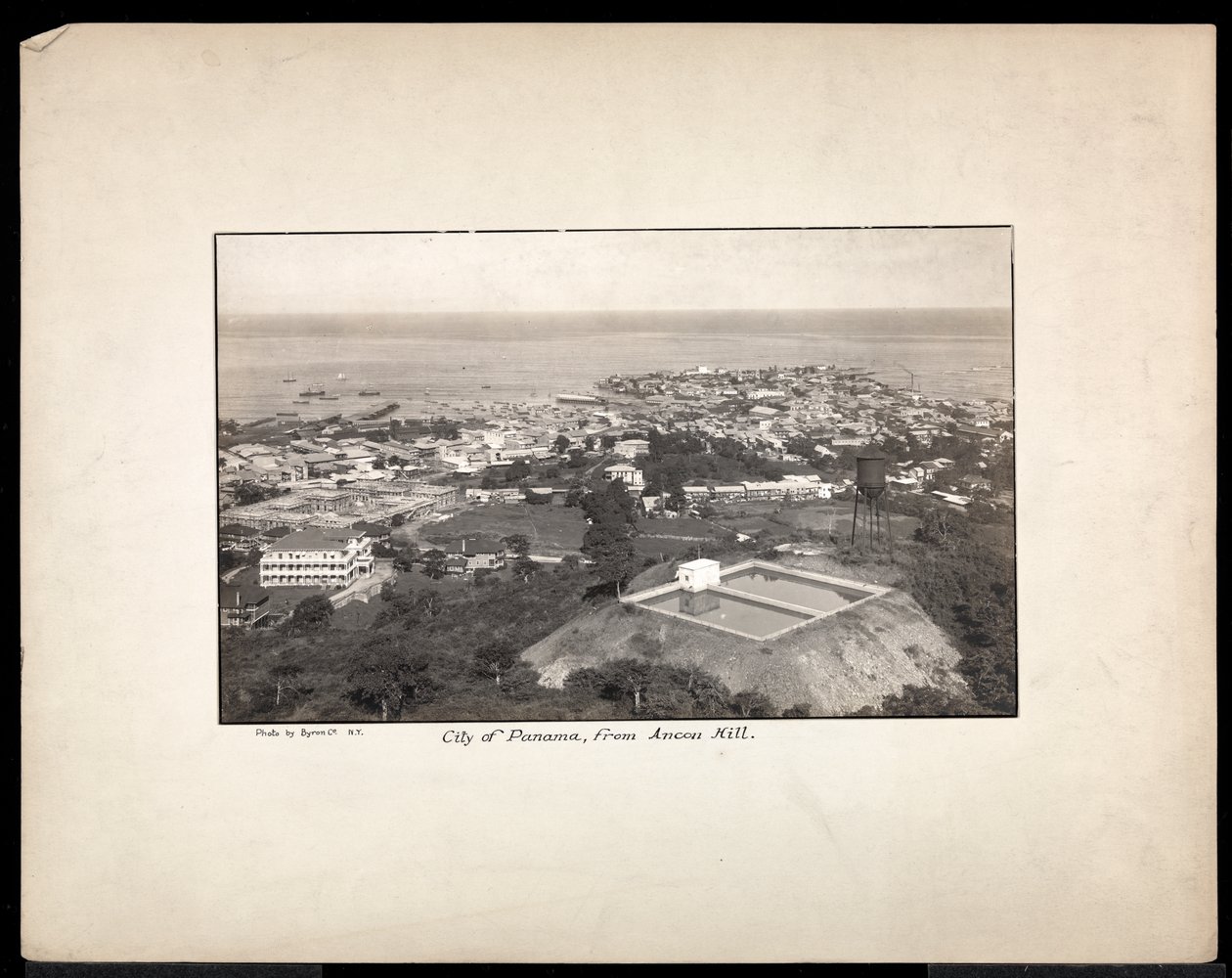 Panamaváros légi felvétele, 1912 vagy 1913 (ezüst zselatin nyomat) alkotó: Byron Company