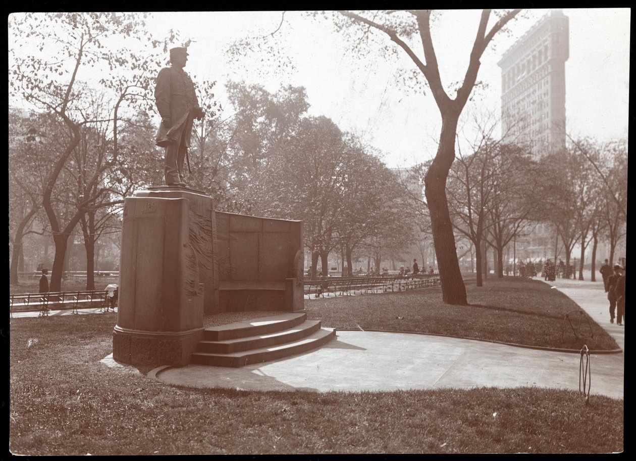 David Glasgow Farragut szobra a Madison Square Parkban, New Yorkban, 1905 körül (ezüst zselatin nyomat) alkotó: Byron Company