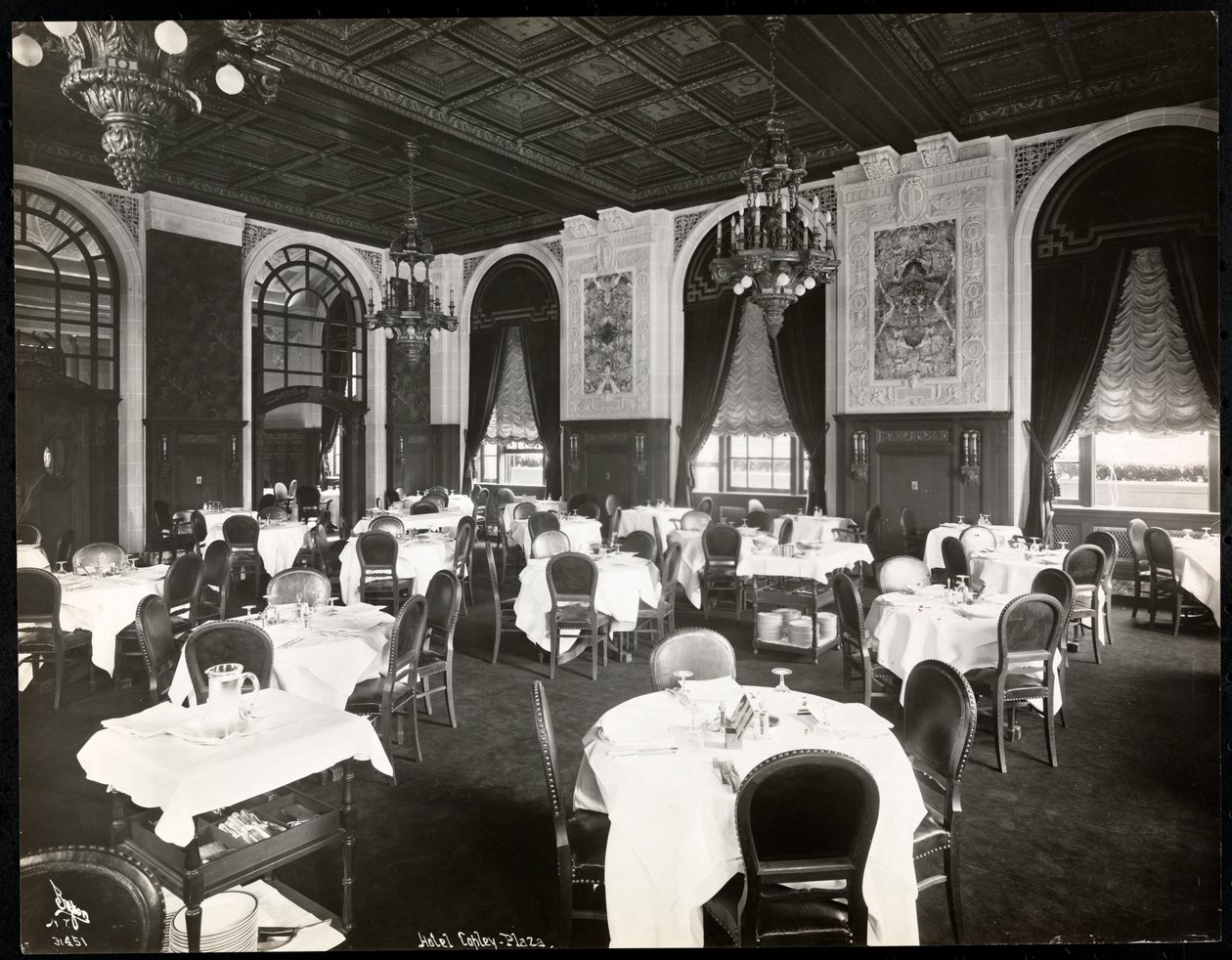 Étkező a Copley Plaza hotelben, Boston, 1912 vagy 1913 (ezüst zselatin nyomat) alkotó: Byron Company