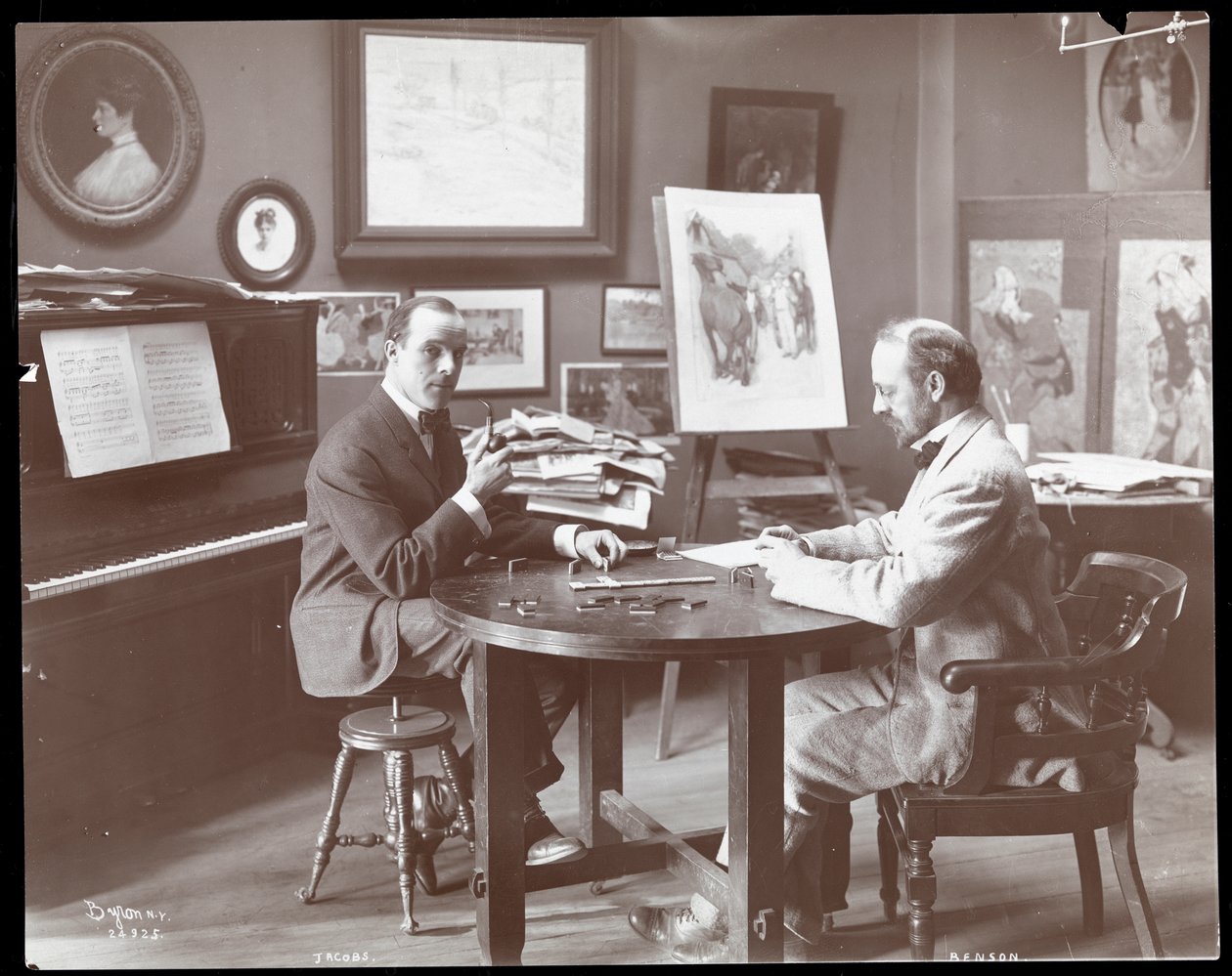 Michel Jacobs és Benson dominózik, 1907 (ezüstzselatinos nyomat) alkotó: Byron Company