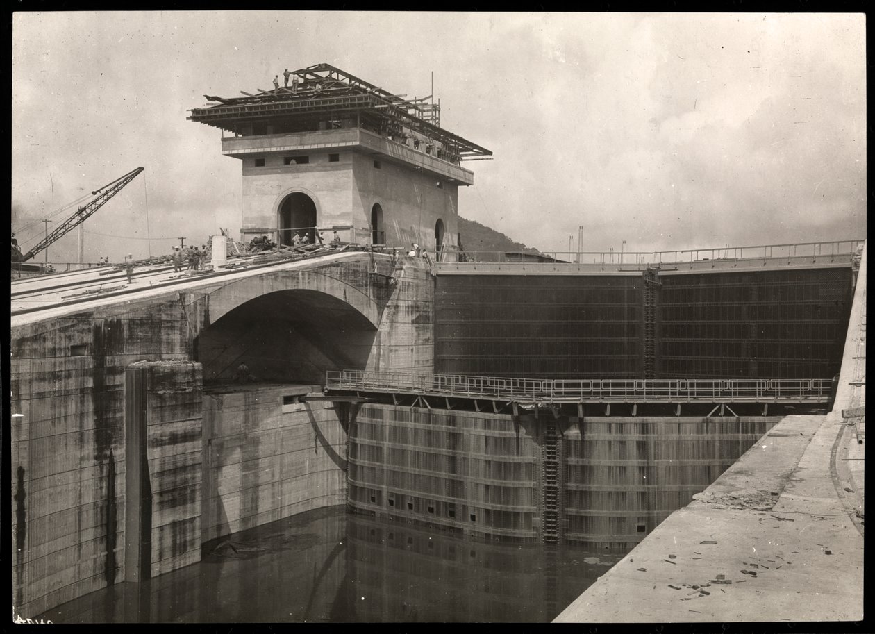 A Panama-csatorna építése alatt álló zár képe, 1912 vagy 1913 (ezüst zselatin nyomat) alkotó: Byron Company