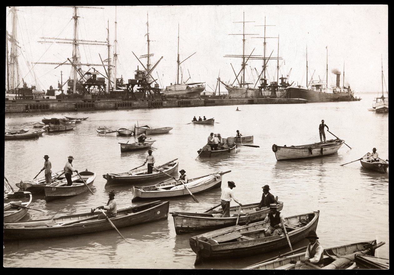 Kilátás a perui Collao kikötőjére, 1906 (ezüst zselatin nyomat) alkotó: Byron Company