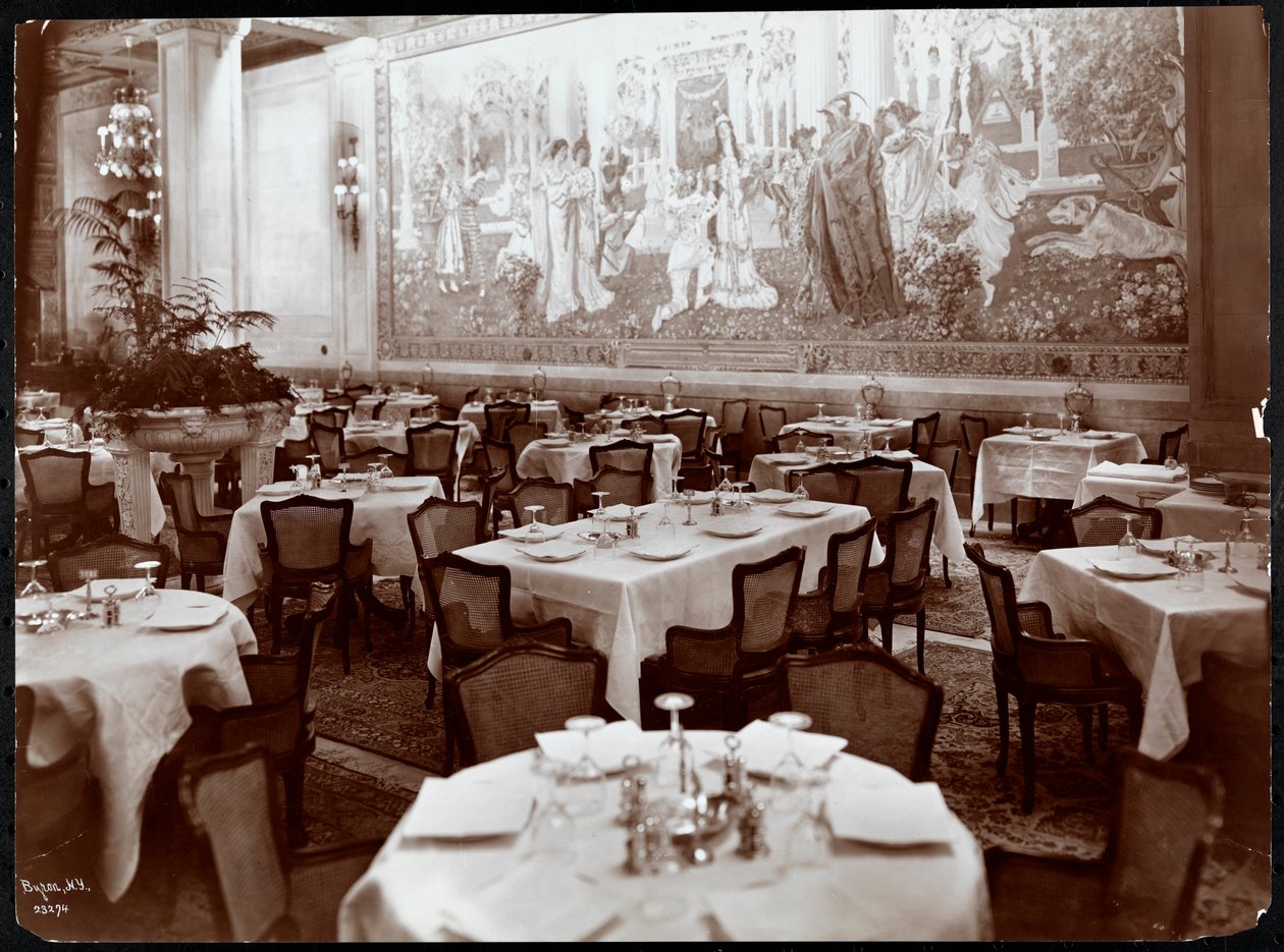 Ebédlő a Hotel Knickerbockerben, 1906 (ezüst zselatin nyomat) alkotó: Byron Company