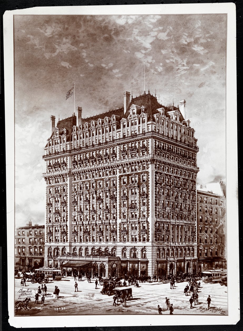 Hughson Frederick Hawley (1850-1936) 1902-ben nyomtatott fényképe a Hotel Knickerbocker délkeleti sarkában, 42nd Street és Broadway, New York, 1900. alkotó: Byron Company