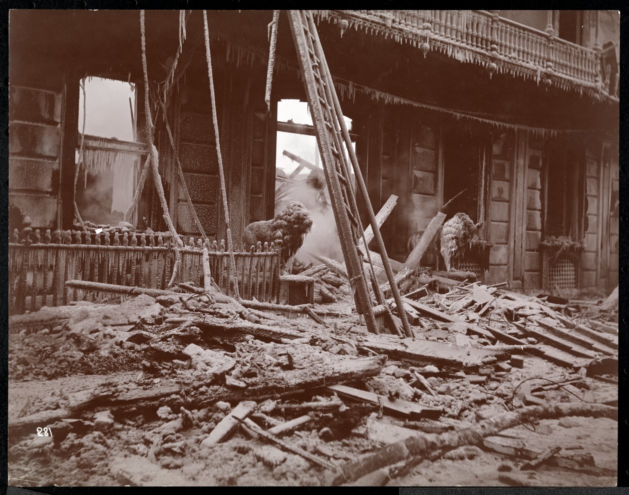 A Delavan House hotel romjai, Albany, New York, 1894 (ezüst zselatin nyomat) alkotó: Byron Company