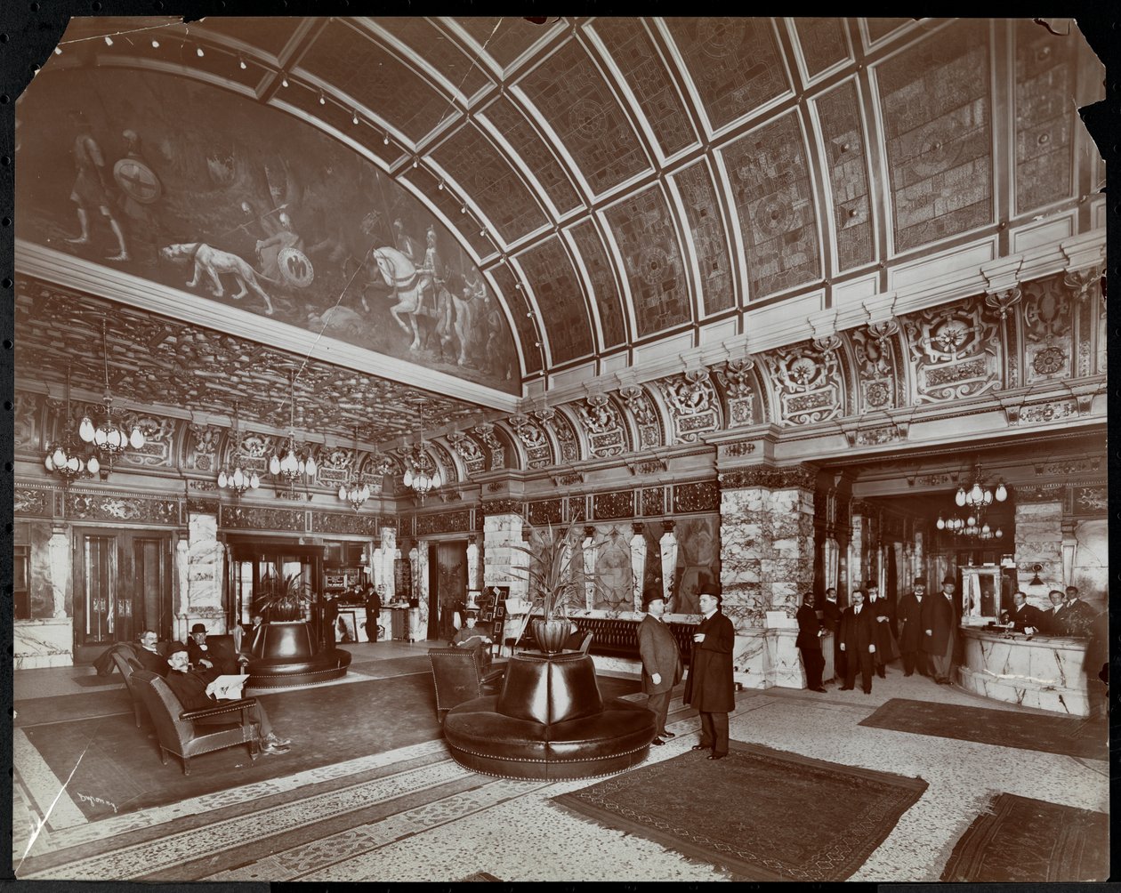 A philadelphiai Hotel Walton előcsarnoka, 1905 körül (ezüst zselatin nyomat) alkotó: Byron Company