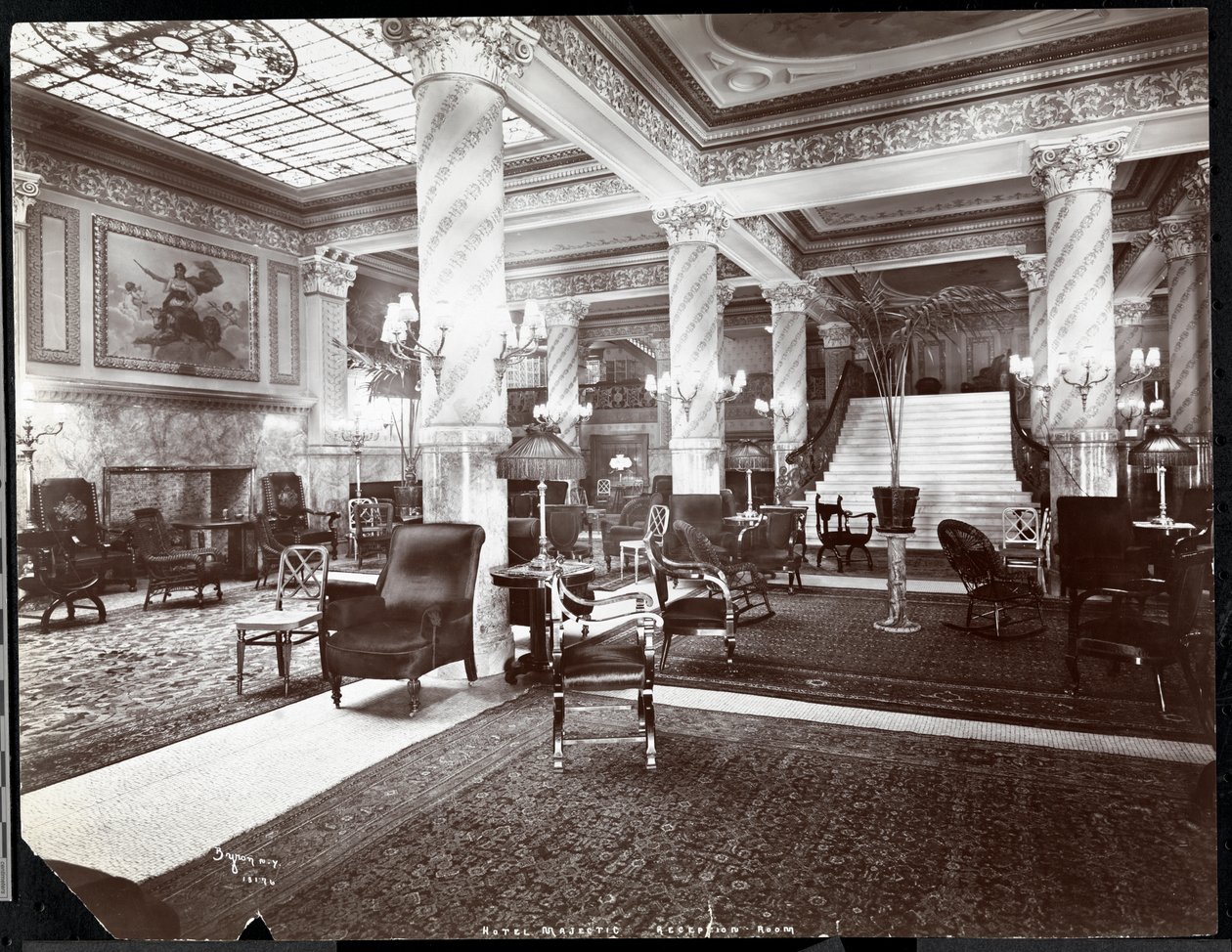 A Hotel Majestic fogadószobája, 1902 (ezüst zselatin nyomat) alkotó: Byron Company