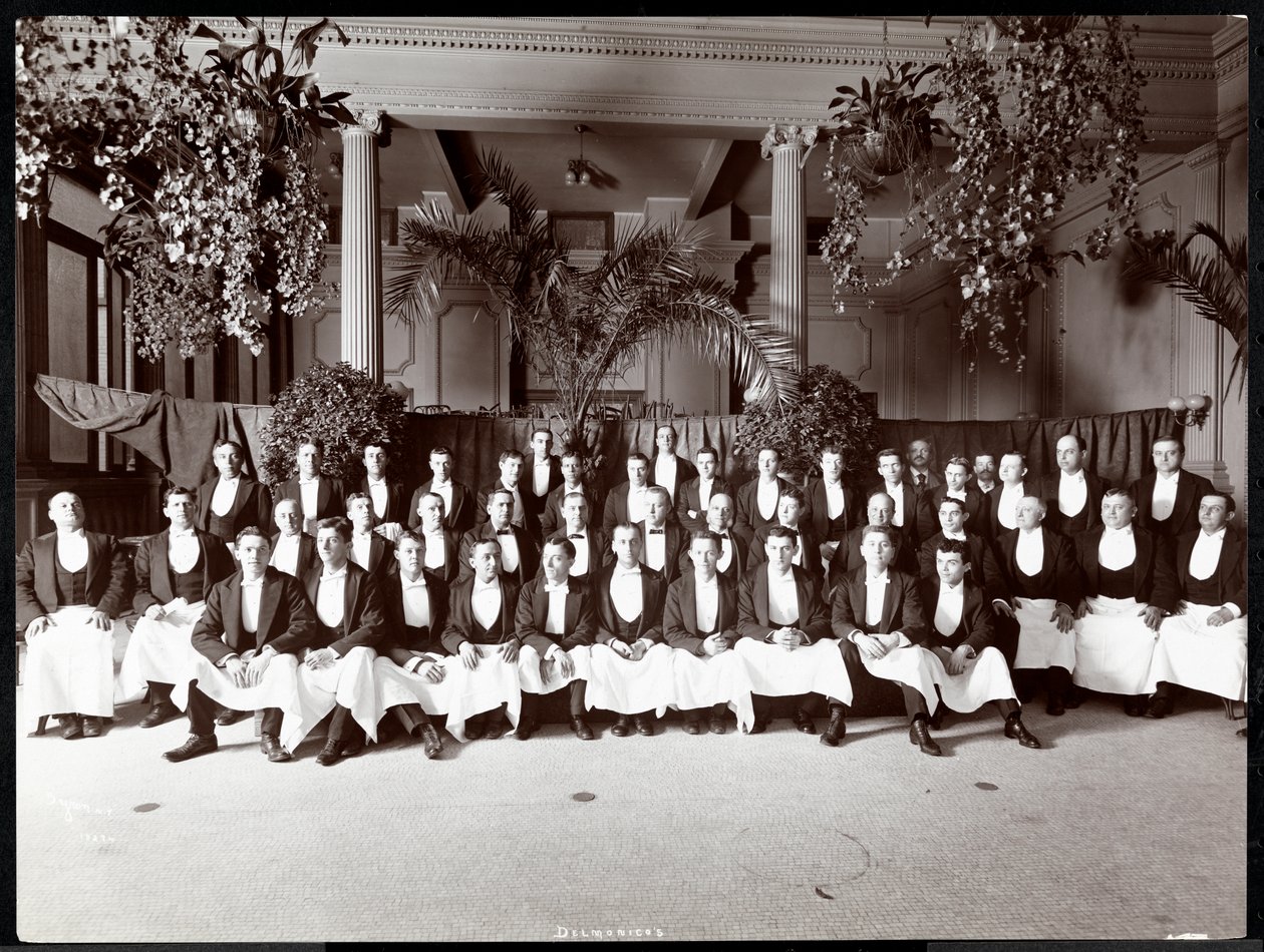 Pincérek a Hotel Delmonicoban, 1902 (ezüst zselatin nyomat) alkotó: Byron Company