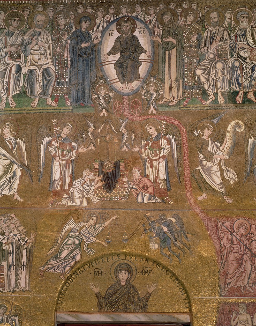 Az utolsó ítélet, Krisztus-Ítélet részlete, 11-12. századi mozaik alkotó: Byzantine
